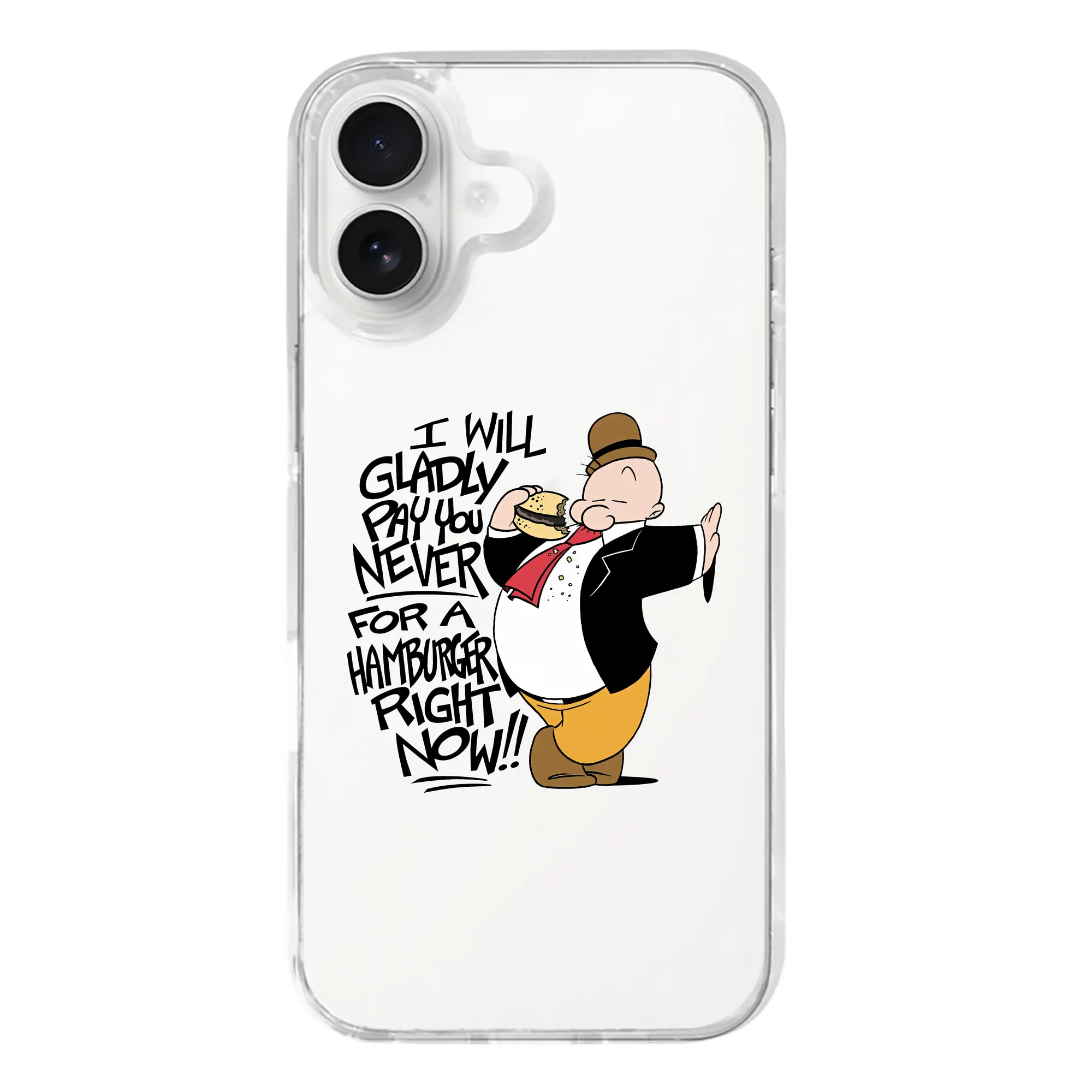 ポパイ グッズ ウィンピー - iPhone 17シリーズ 透明スマホケース – 薄型・耐衝撃・精密フィット保護カバー